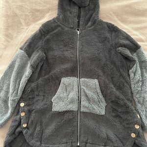 Cozy Two-Tone Fleece Hoodie and Pant Set